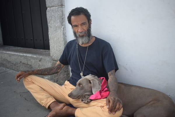 Saori, la perrita que salvó a Diego después de perderlo todo, materialmente hablando