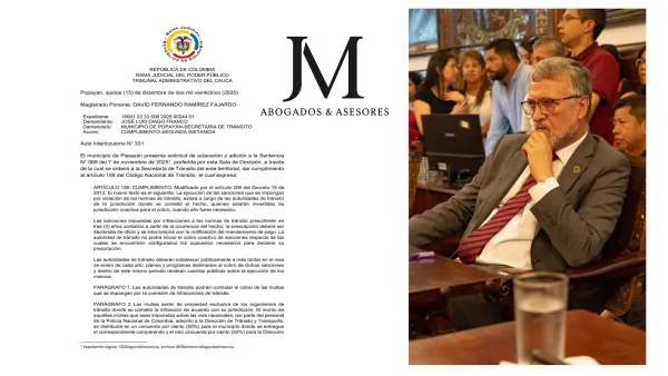 Doble revés judicial: Alcaldía de Popayán enfrenta dos incidentes de desacato en menos de 24 horas