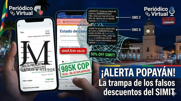 Alerta en Popayán: Denuncian falsos descuentos para cobrar multas que ya deberían estar prescritas
