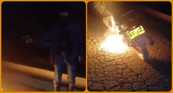 En video: encapuchado armado lanza advertencia a ladrones de motos entre Popayán y Totoró
