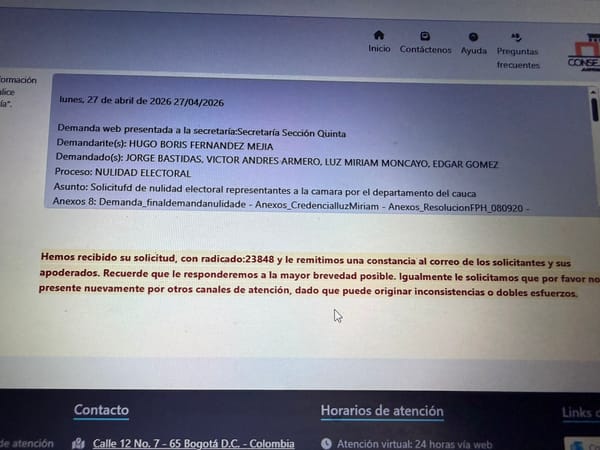 Tsunami político en el Cauca: Demanda de nulidad amenaza las cuatro curules de la Cámara y pone en jaque al Pacto Histórico