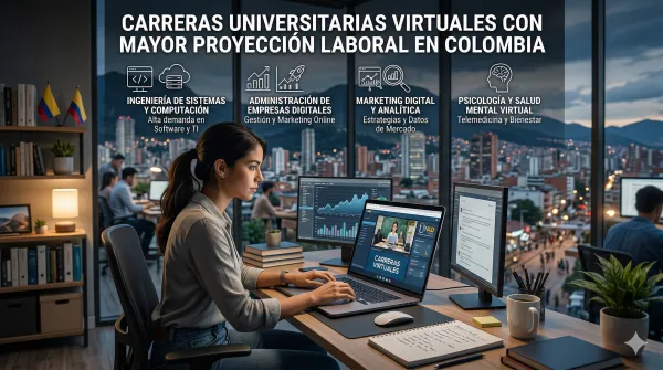 Carreras universitarias virtuales con mayor proyección laboral en Colombia