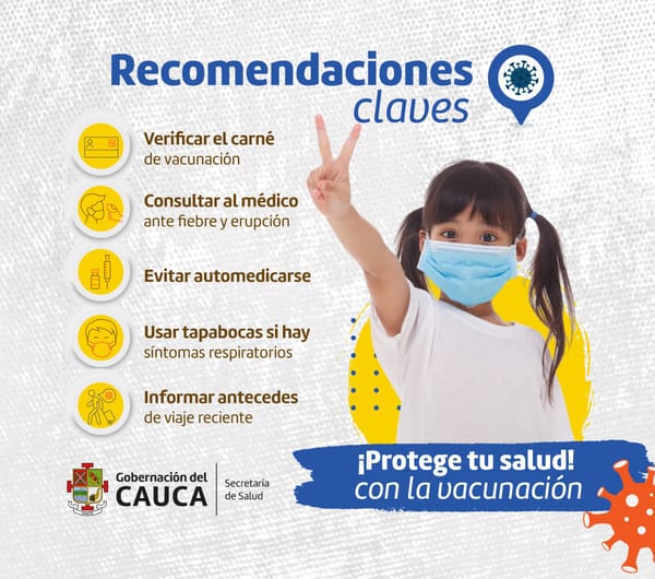 Secretaría de Salud del Cauca alerta sobre el sarampión y refuerza llamado a la vacunación