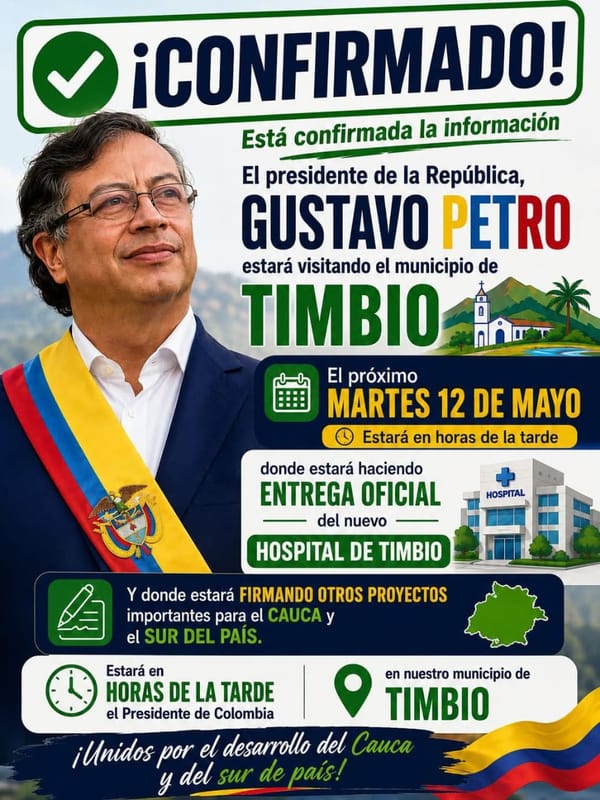 ¡CONFIRMADO! Petro viaja de urgencia al Cauca este martes ante evidente fractura del Pacto Histórico a días de las elecciones