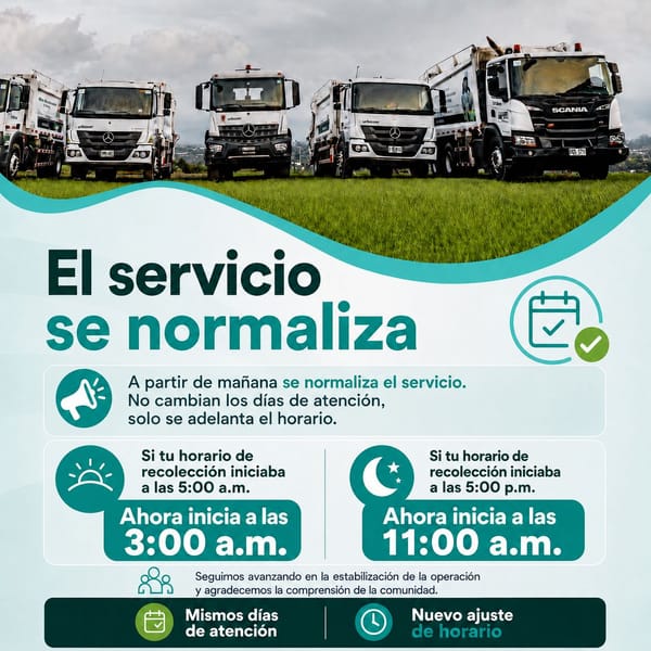 Tras días de contingencia por ataques a sus vehículos, Urbaser normaliza la recolección de basuras en Popayán con nuevos horarios