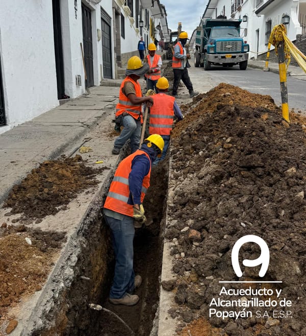 AAPSA inicia la renovación de redes de acueducto en el sector histórico de Popayán
