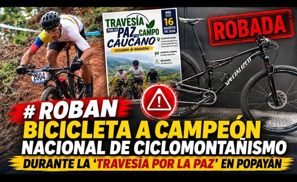 Roban bicicleta a campeón nacional de ciclomontañismo durante la 'Travesía por la Paz' en Popayán