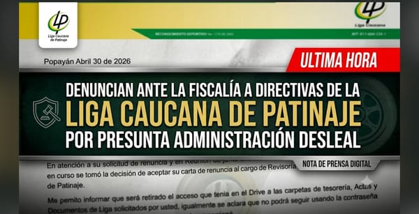 Denuncian ante la Fiscalía a directivas de la Liga Caucana de Patinaje por presunta administración desleal