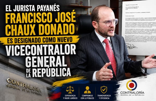 El jurista payanés Francisco José Chaux Donado es designado como nuevo Vicecontralor General de la República