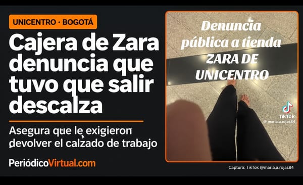 Cajera de Zara en Unicentro Bogotá denuncia que le exigieron devolver los zapatos y tuvo que salir descalza