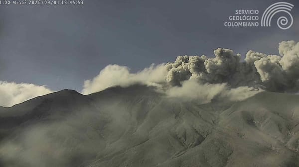 Volcán Puracé mantiene actividad sísmica y registra ocho emisiones de ceniza